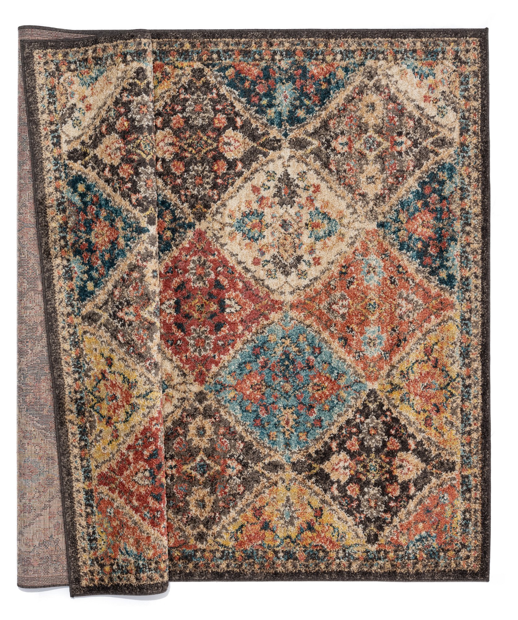 5 x 8 Medium Brick Red, Walnut Brown, and Onyx Area Rug - Marrakesh-3