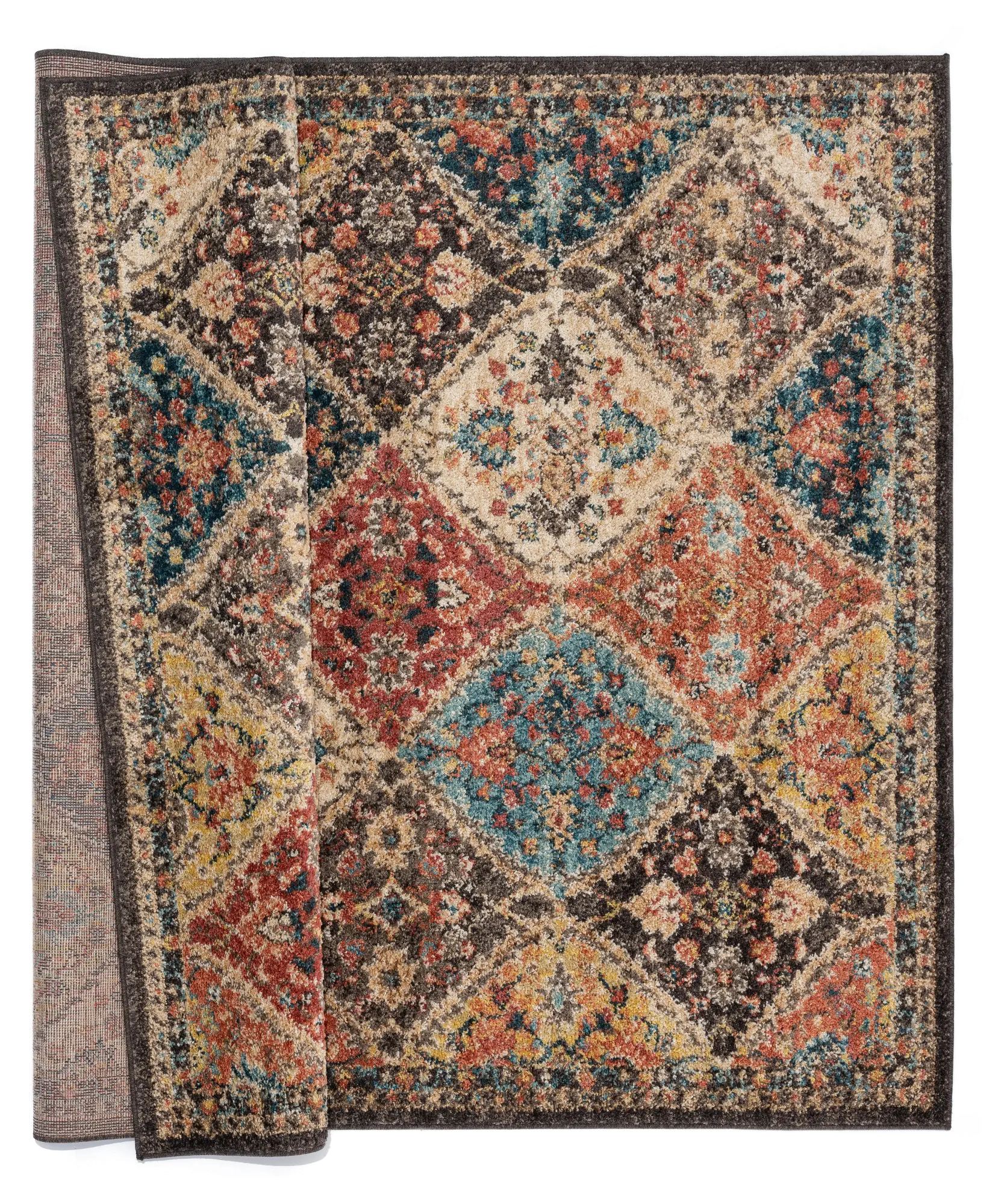 5 x 8 Medium Brick Red, Walnut Brown, and Onyx Area Rug - Marrakesh-3