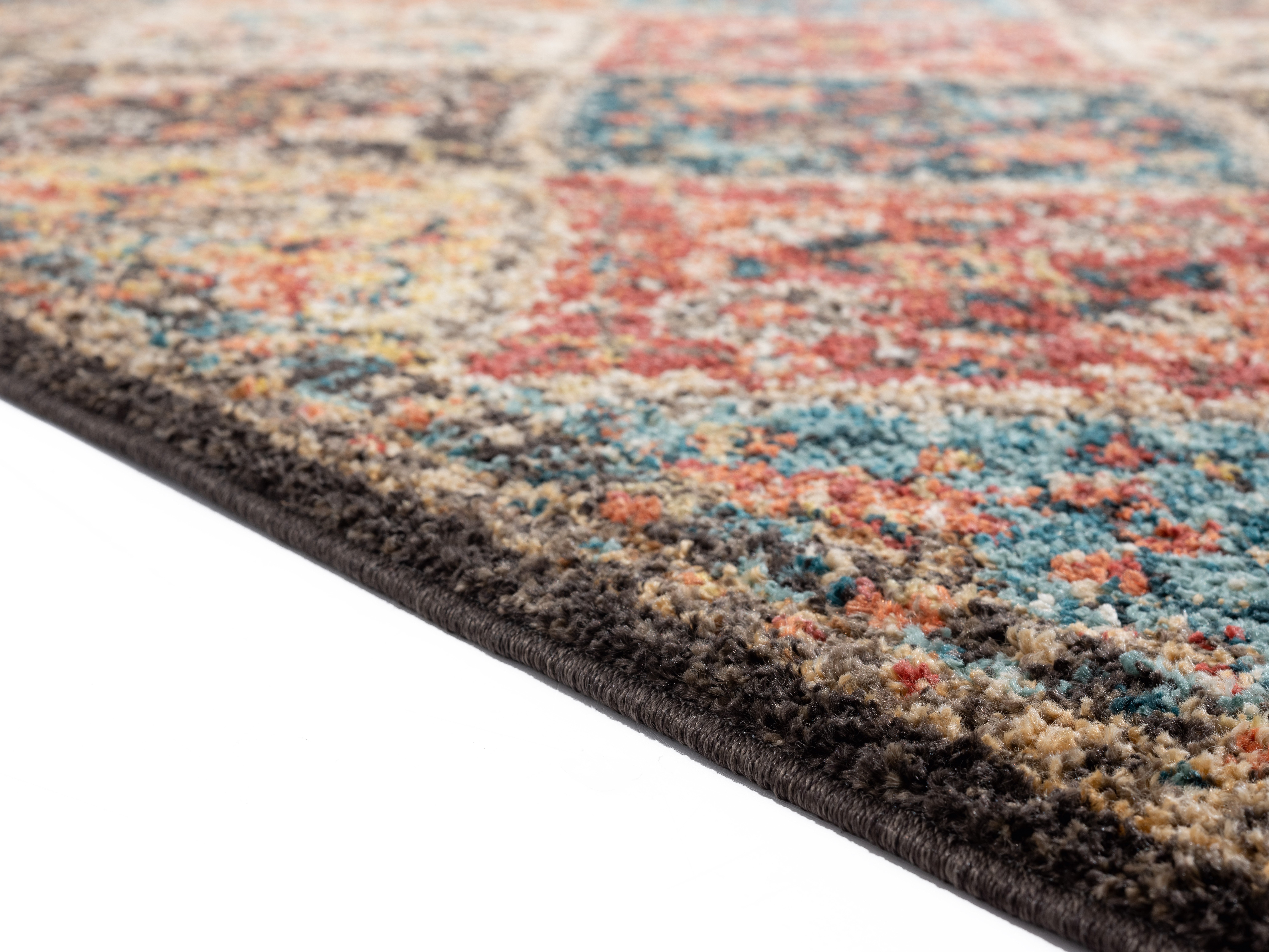 5 x 8 Medium Brick Red, Walnut Brown, and Onyx Area Rug - Marrakesh-4