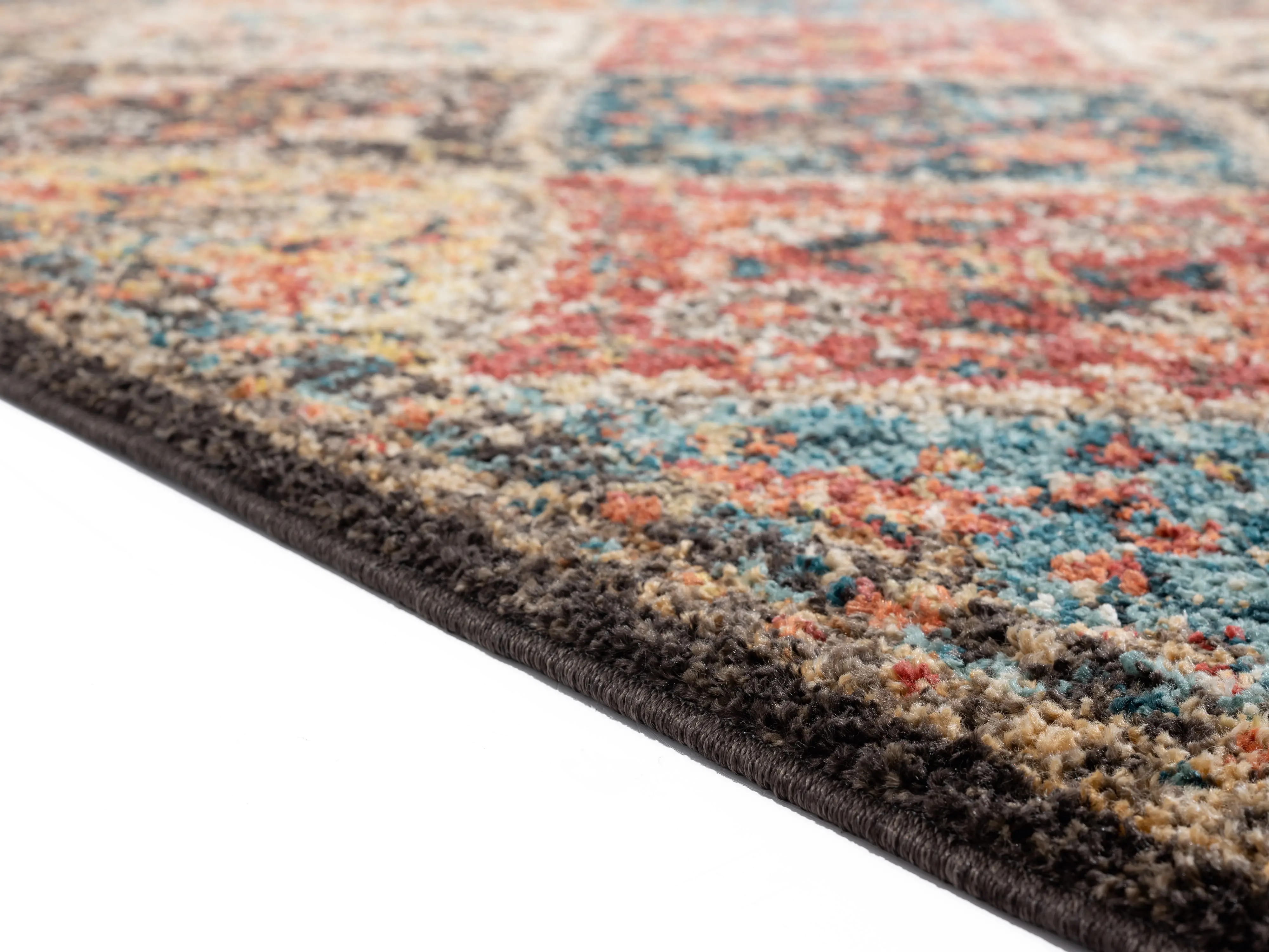 5 x 8 Medium Brick Red, Walnut Brown, and Onyx Area Rug - Marrakesh-4