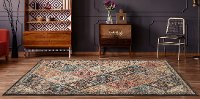 5 x 8 Medium Brick Red, Walnut Brown, and Onyx Area Rug - Marrakesh-5