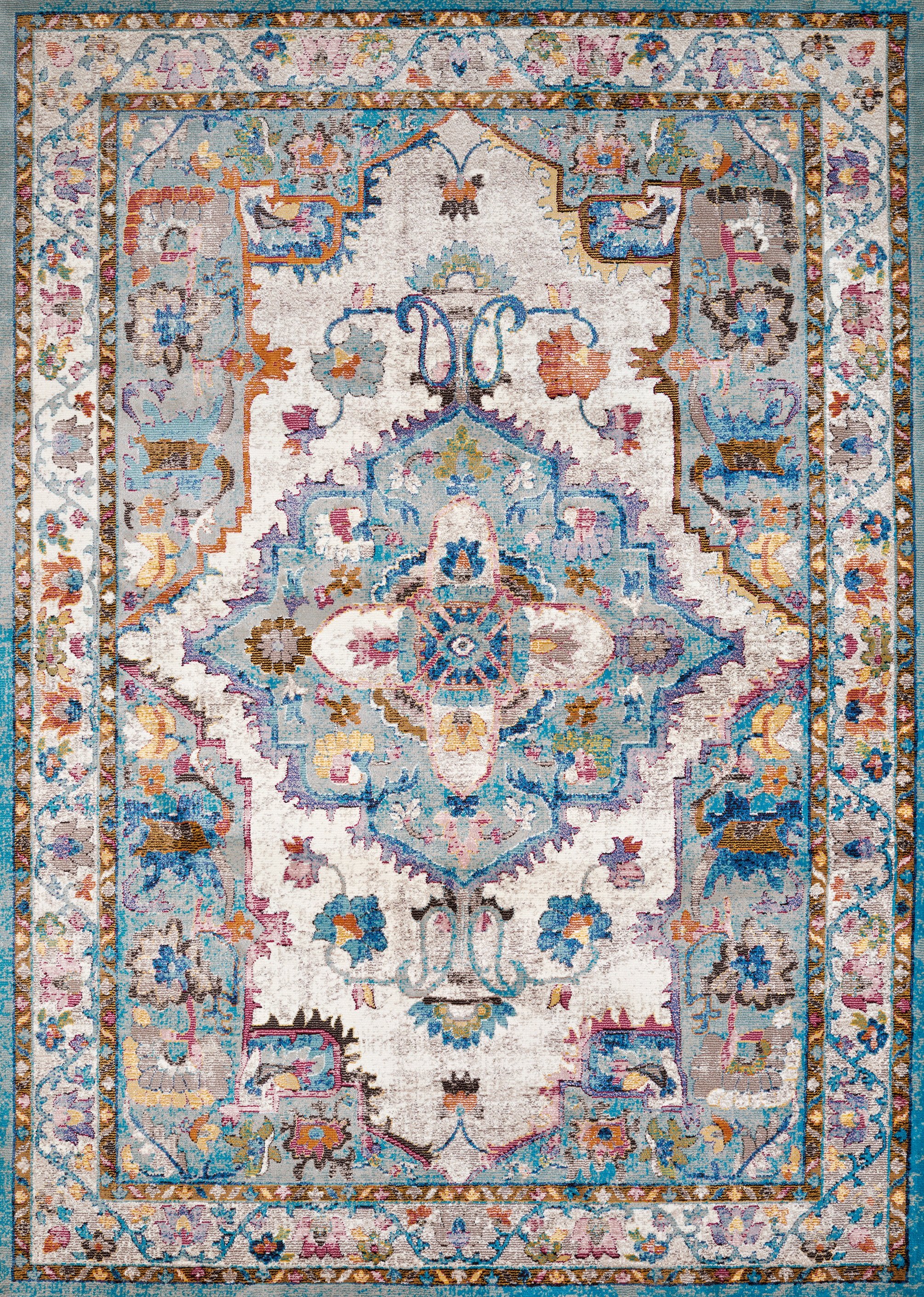 5 x 8 Medium Cerulean Blue Area Rug - Rhapsody Kent-1