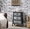 Multi Textured Metal Gray and Galvanized 3 Drawer Chest - Armata