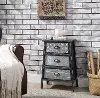Multi Textured Metal Gray and Galvanized 3 Drawer Chest - Armata