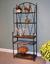 Black Metal Bakers Rack with Slate Top