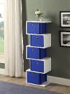 White and Ocean Blue Zig Zag Storage Drawer - Santa Monica