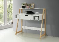 White and Natural Wood Writing Desk - Heidi