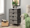 Gray Wicker and Black Metal 4 Drawer Chest - Autumn