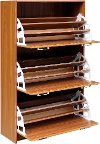 Light Walnut Deluxe Triple Shoe Cabinet - Sepulveda
