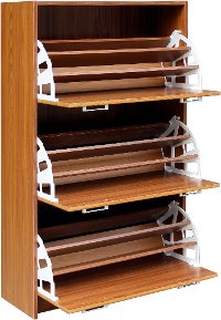 Sepulveda Light Walnut Deluxe Triple Shoe Cabinet