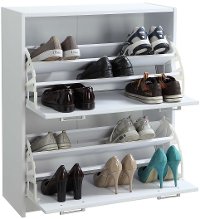 White Deluxe Double Shoe Cabinet - Sepulveda