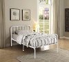 Contemporary White Metal Twin Bed - Edge