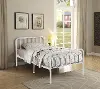 Contemporary White Metal Twin Bed - Edge