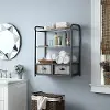 Intek Metal Gray and Galvanized Wall Cabinet with 2 Drawers