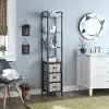 Intek Multi Textured Metal Gray and Galvanized Tower with Three Drawers