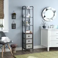 Intek Multi Textured Metal Gray and Galvanized Tower with Three Drawers
