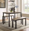 Brown and Black 3 Piece Dining Set - Boltzero