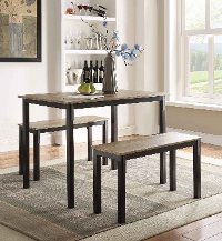 Brown and Black 3 Piece Dining Set - Boltzero