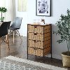 Honey Wicker and Black Metal Four Drawer Unit - Corona