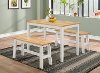 Natural and White 3 Piece Dining Room Set - New York
