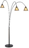 79 Inch Brown and Beige Arc Floor Lamp - Lisbon