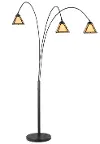 79 Inch Brown and Beige Arc Floor Lamp - Lisbon