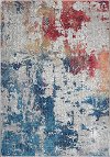 5 x 8 Medium Artistic Navy, Red, and Gray Area Rug - Ankara Global