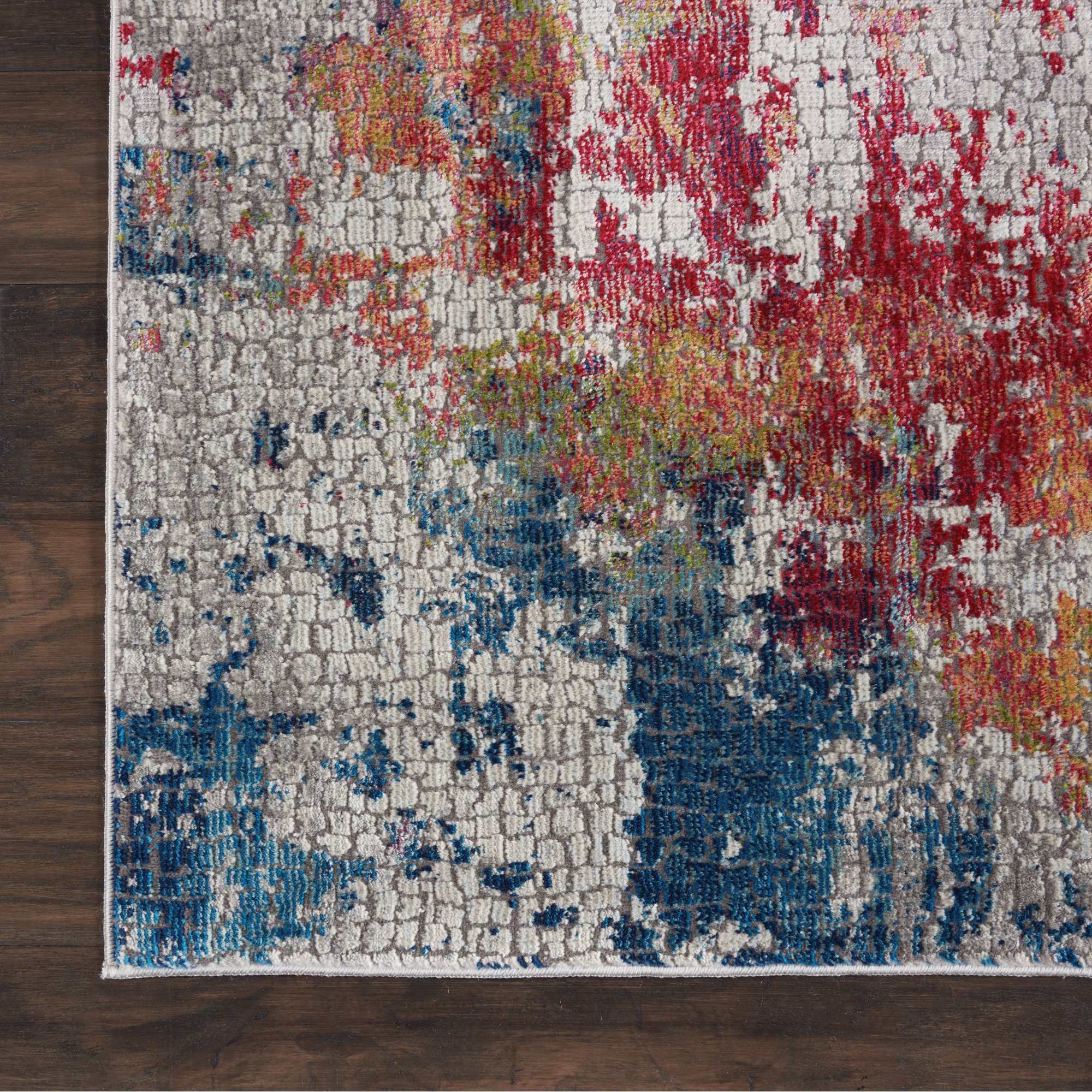ANR10 5 x 8 Medium Artistic Navy, Red, and Gray Area Rug - Ankara Global-6