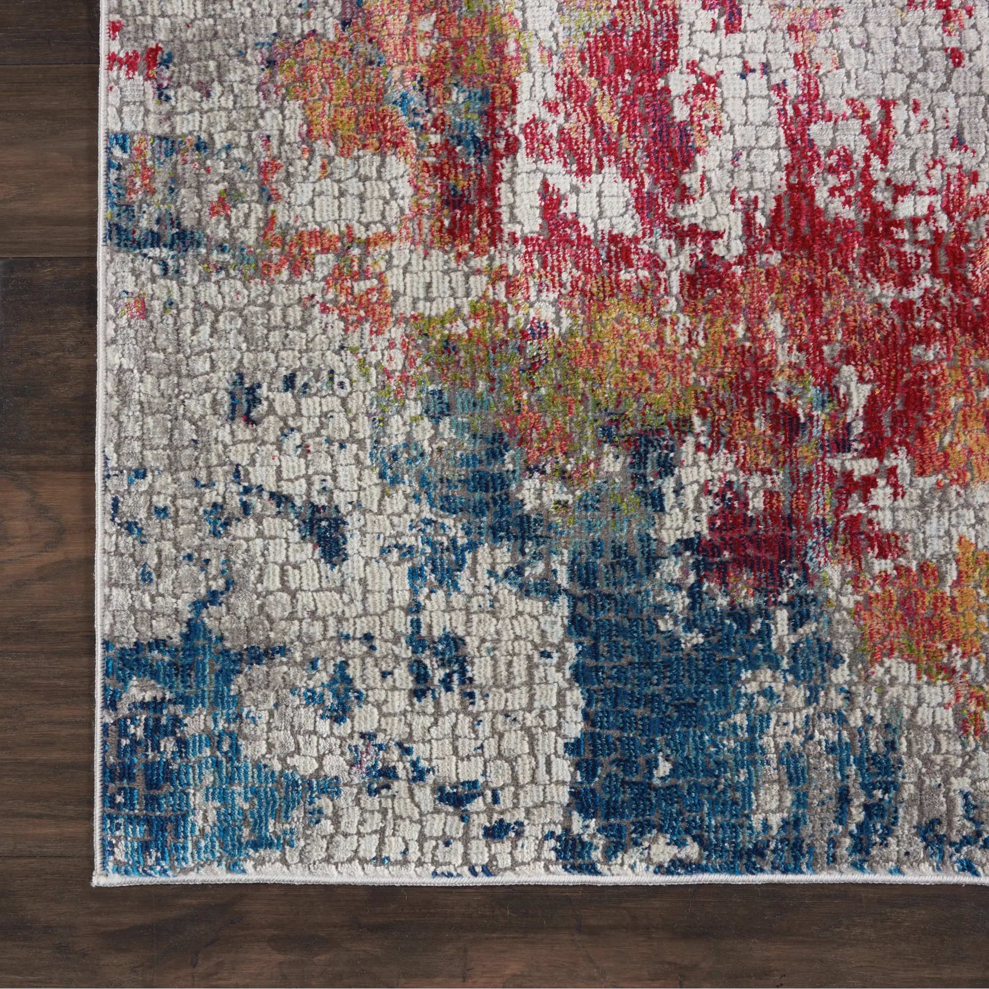 ANR10 5 x 8 Medium Artistic Navy, Red, and Gray Area Rug - Ankara Global-6