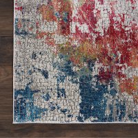 5 x 8 Medium Artistic Navy, Red, and Gray Area Rug - Ankara Global-6