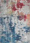 Ankara Global 5 x 8 Artistic Navy, Red, and Gray Area Rug