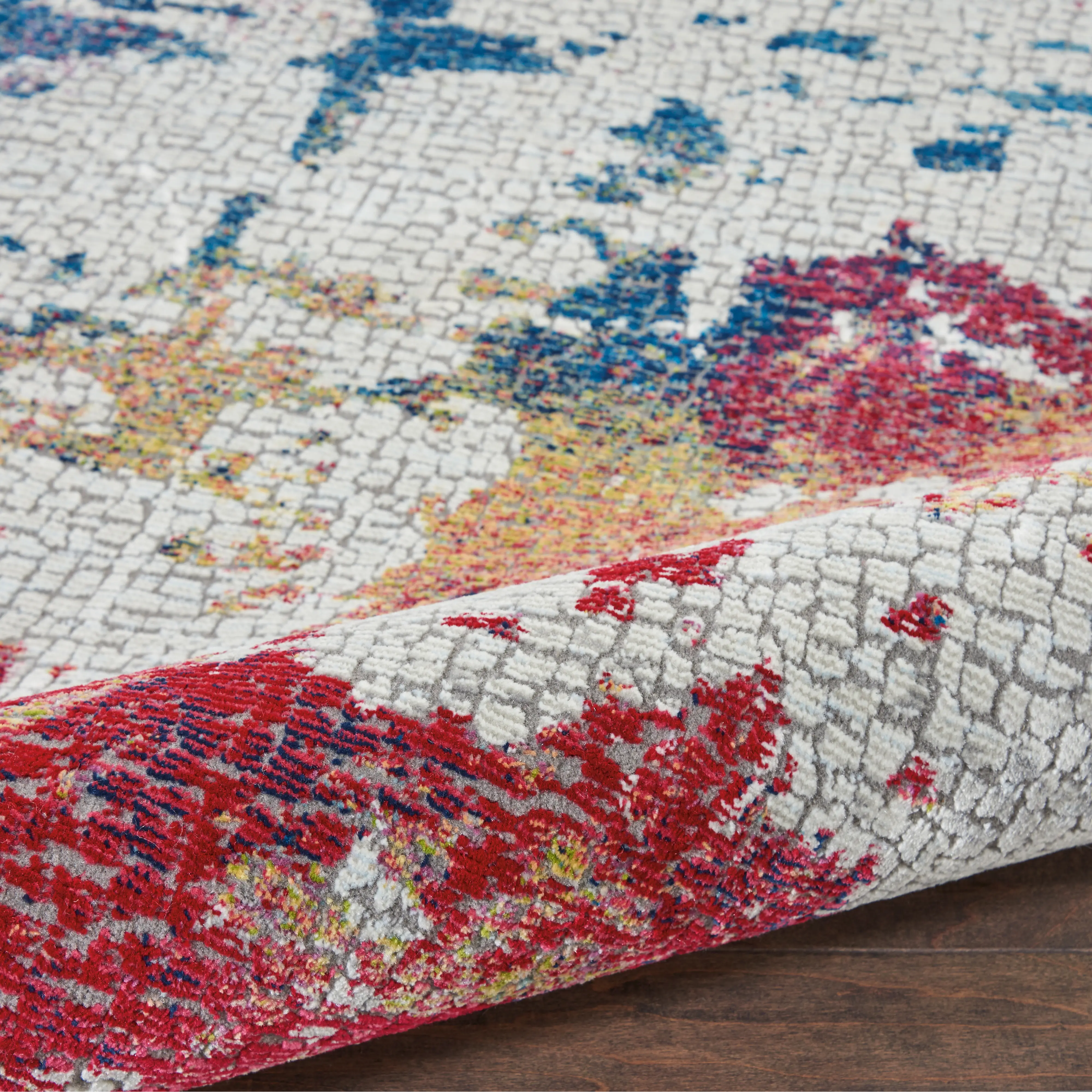 ANR10 8 x 10 Large Artistic Navy, Red, and Gray Area Rug - Ankara Global-2