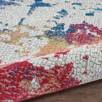 8 x 10 Large Artistic Navy, Red, and Gray Area Rug - Ankara Global-2