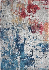 8 x 10 Large Artistic Navy, Red, and Gray Area Rug - Ankara Global-6