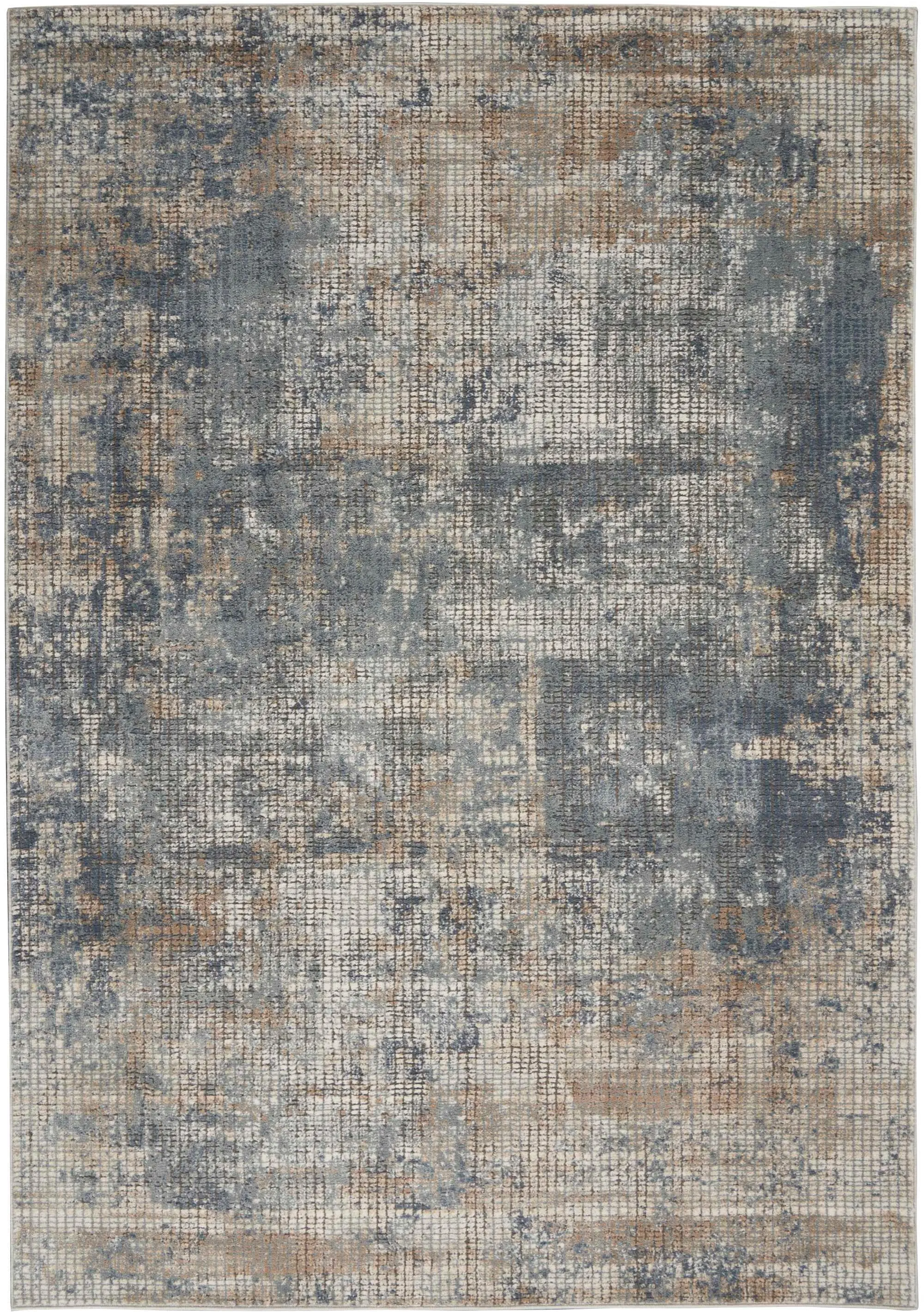 QUA02 5 x 7 Medium Blue and Beige Area Rug - Quarry-1