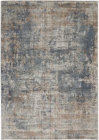 5 x 7 Medium Blue and Beige Area Rug - Quarry