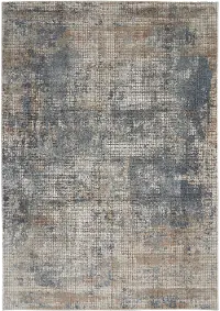 QUA02 5 x 7 Medium Blue and Beige Area Rug - Quarry
