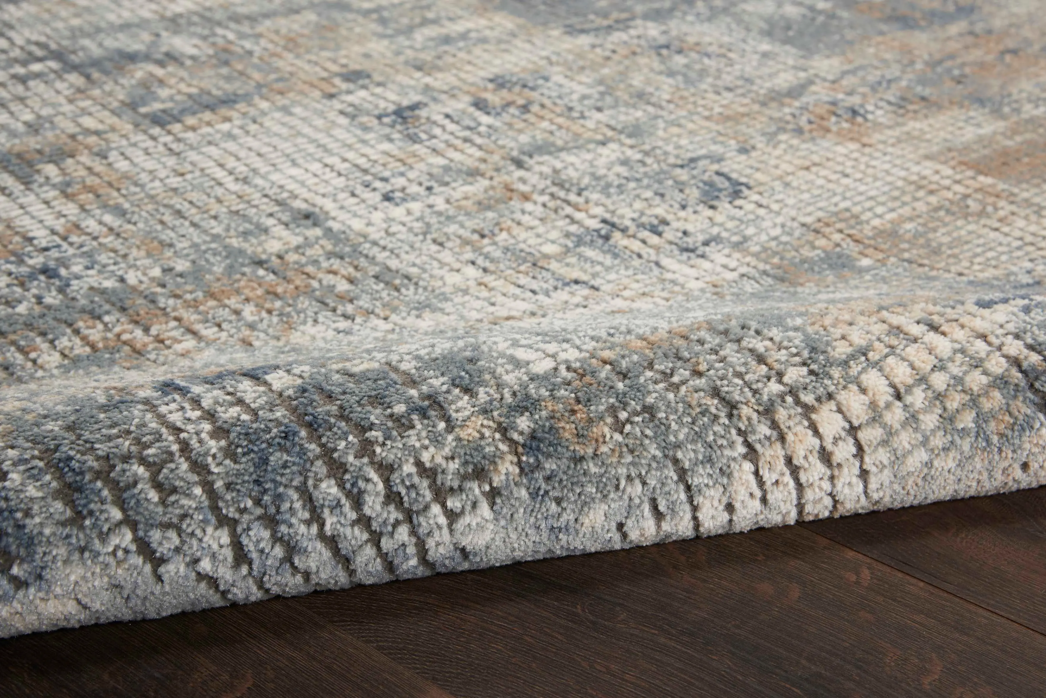 QUA02 5 x 7 Medium Blue and Beige Area Rug - Quarry-3