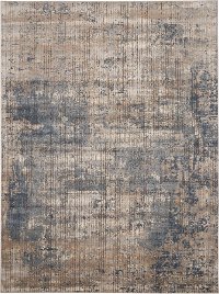 QUA02 8 x 10 Large Blue and Beige Area Rug - Quarry-1