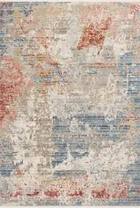 CLE-07 Claire 5 x 8 Gray, Blue, and Salmon Area Rug