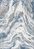 Intrigue 5 x 8 Medium Blue, Brown, and Cream Area Rug