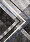 Soho 5 x 8 Solid Black and Blue Point Area Rug