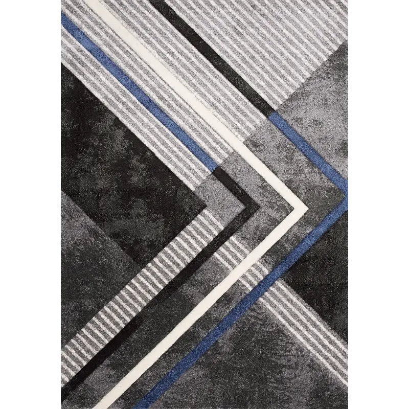 Soho 8 x 10 Solid Black and Blue Point Area Rug