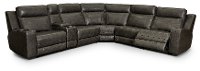 Dark Gray Leather 6 Piece Triple Power Reclining Sectional - Dynasty-2