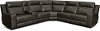 Dynasty Dark Gray Leather 6 Piece Triple Power Reclining Sectional
