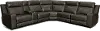 Dynasty Dark Gray Leather 6 Piece Triple Power Reclining Sectional