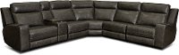 Dynasty Dark Gray Leather 6 Piece Triple Power Reclining Sectional