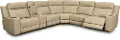 Dynasty 6-Piece Curved Reclining Leather Sectional