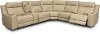 Stone Beige Leather 6 Piece Triple Power Reclining Sectional - Dynasty