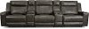 Dark Gray Leather 5 Piece Triple Power Home Theater Seating - Dynasty